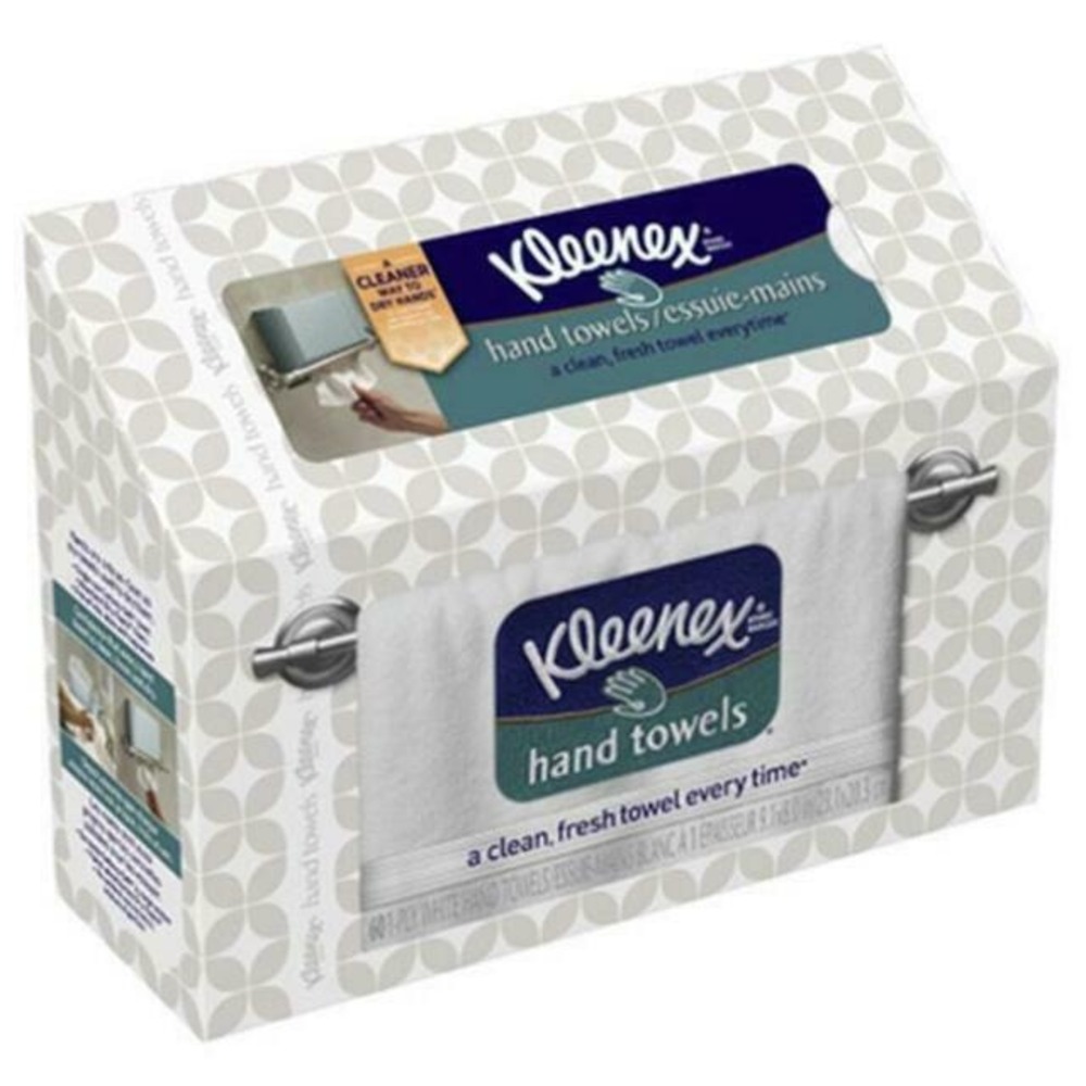 Kleenex Everyday Hand Towels, 1-Ply, 8 x 9.1, White, 60 Towels/Box
